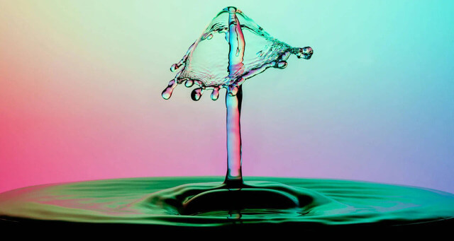 Example of water droplet photography